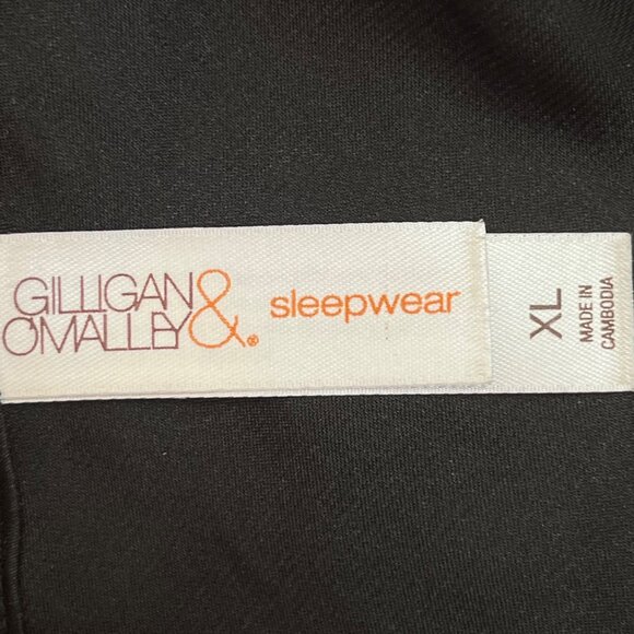 Gilligan & OMalley‎ Black Satin Lace Trim Chemise Babydoll Nightgown XL - Picture 7 of 9